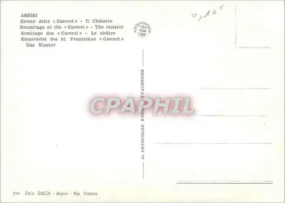 Assisi — Ermitaż «Carceri» — Wydawca DACA — Rewers