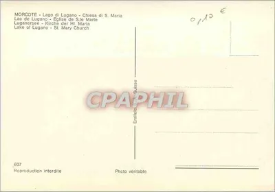 Morcote - Igreja de Santa Maria — Lago de Lugano — Editor Eralloto S.A. Suíça, n° 607 — Verso