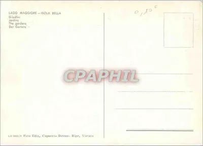 Jardins de Isola Bella — Lago Maggiore — Éditeur Capucci, Stresa — Verso