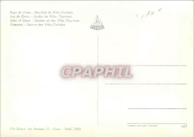 Jardim da Villa Carlotta — Lago de Como — Editor Clerici — Verso