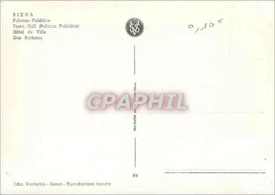 Sienne — Pałac Publiczny — Wydawca Venturini, nr 84 — Rewers