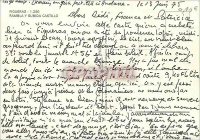 Figuera - Rambla y Subida Castillo — vista da rua com hotéis e comércios — editor Continental, n° 250 — Verso