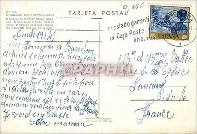 Ballet de Paco Lucio — 'El Forongo de la luna' — Carta Postal N° 1006 — Verso