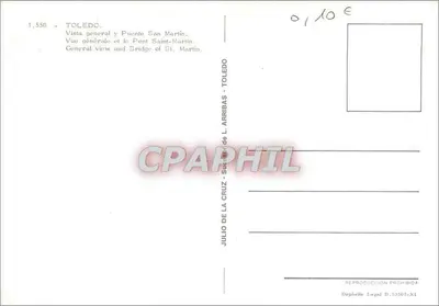 Toledo — Vista geral e Ponte São Martinho — Julio de la Cruz — Verso