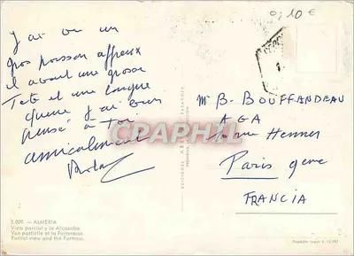 Almería — Vista parcial e a fortaleza — Éditions Arias, n°2.009 — Verso