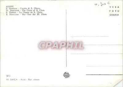 Assisi - Corotto de S. Chiara — editor D.A.C.A. n° 503 — Verso