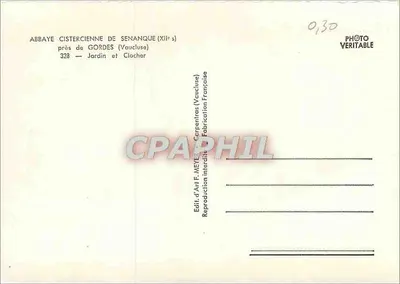 Abadia Cisterciense de Sénanque — Jardim e Sintral — Édit. d'Art F. Meyer — Verso