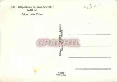 Serre-Chevalier — Saída das pistas — Éditions F. Francou — Verso