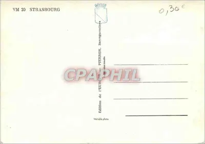 Strasbourg — widok panoramiczny i zabytki — Wydawnictwo Pierron, Strasbourg, nr VM 20 — Rewers