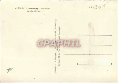 Estrasburgo — Catedral — Ediciones La Cigogne — Reverso