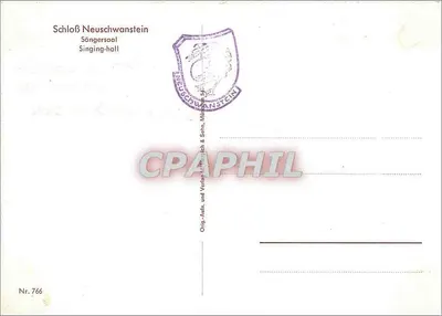 Schloß Neuschwanstein - Sängersaal — editor: Original-Autor und Verleger München & Sohn, n° de série 766 — Verso