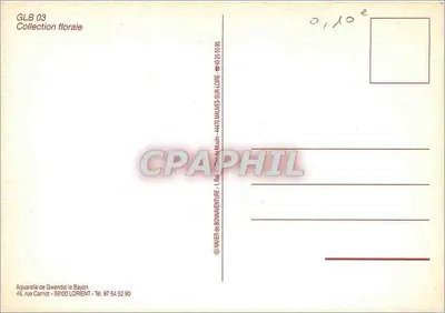 Okno domu z kwiatami — kolekcja kwiatowa GLB 03 — akwarela Gwandal le Bayon — Rewers