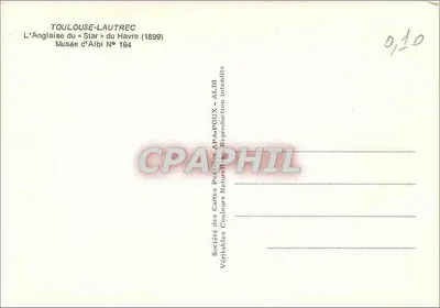 Angielka z «Star» w Havrze — 1899 — Société des Cartes Postales APA-POUX, Muzeum w Albie, N° 194 — Rewers
