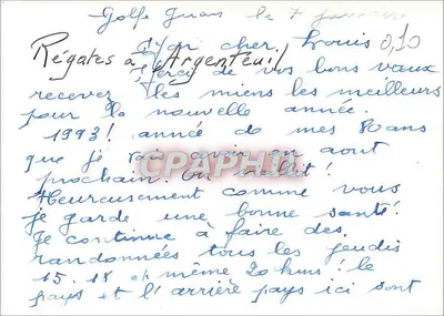 Régates w Argenteuilu — reprodukcja obrazu Claudio Moneta — wydawca nieznany — Rewers