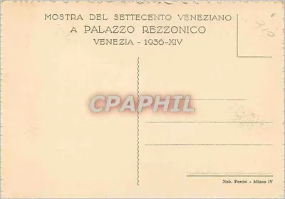 Wenecja - Wyświetlenie w Palazzo Rezzonico - 1936-XIV - F. Guardi - Il Ridotto — Rewers