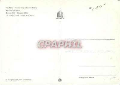 Milano - Muzeum Teatralne La Scala — Angelo Inganni (Brescia 1807 - Guzzago 1880) — Fronton Teatru La Scala — Rewers
