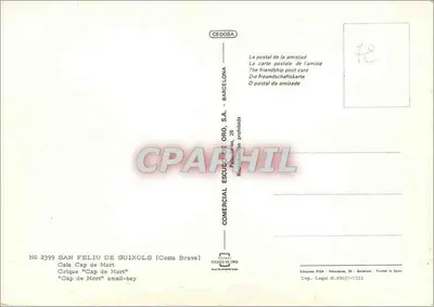 Cala Cap de Mort — Cap de Mort — Comercial Escudo de Oro, S.A. — Verso