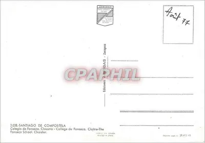 Santiago de Compostela — Klasztor Kolegium Fonseca — Wydawnictwo Aribas, seria 2.038 — Rewers