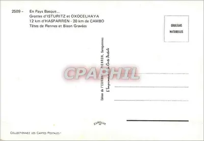 Grotte di ISTURITZ e OXOCELHAYA — Teste di Renna e Bisonte Incisi — Edizione Europea, PIERARRON — Verso