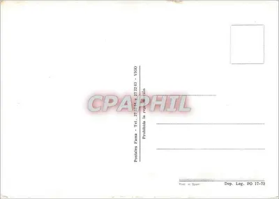 Dwa chłopcy i jedna dziewczyna w strojach tradycyjnych — humorystyczna scena z tekstem w katalończyku — wydawca Postales Fanna, n° PO 17-72 — Rewers