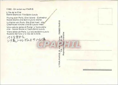 Paryż — widok z lotu powietrznego wyspy Sainte-Germain i wyspy Saint-Louis — LYNÁ PARIS — Rewers
