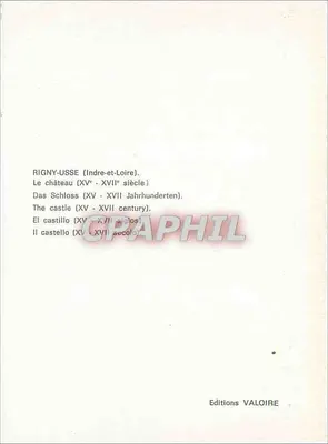 Zamek Rigny-Usse — XVᵉ - XVIIᵉ wiek — Wydawnictwo VALOIRE — Rewers