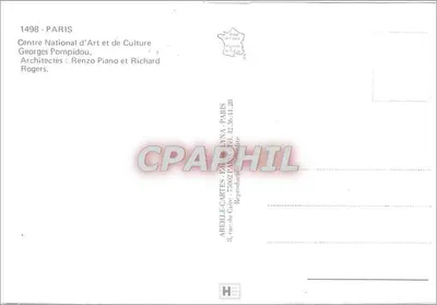 Centrum Pompidou — Paryż — wydawca ABBELLE-CARTES — Rewers