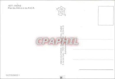 Paryż — Plan Metra i R.E.R. — Abeille-Cartes — Rewers