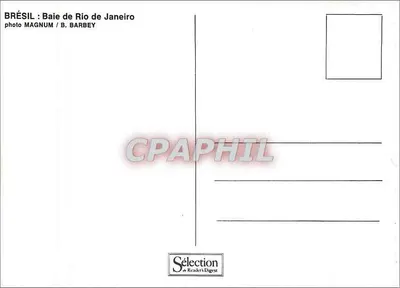 Baie de Rio de Janeiro — vue panoramique avec le Pain de Sucre — photo Magnum / B. Barbey — Verso