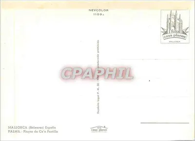 Playas de Ca'n Pastilla — Wyspa Majorca — wydawca Casa Planas, nr 1109 — Rewers