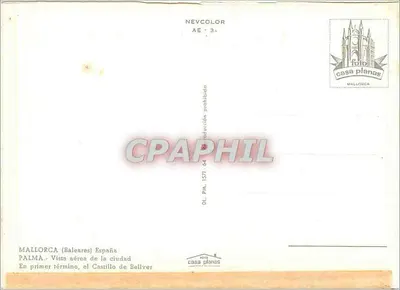 Palma de Mallorca — Widok z powietrza zamek Bellver — NEVCOLOR AE-3a — Rewers