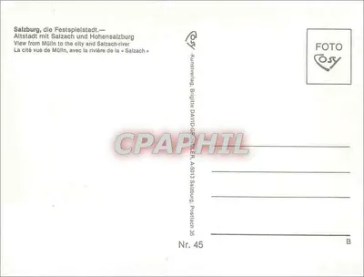 Salzburg — widok z Mülln — wydawca David-Phil, nr 45 — Rewers