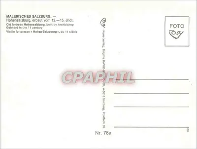 Hohensalzburg — Castelo forte medieval — editor OSY, n° 78a — Verso