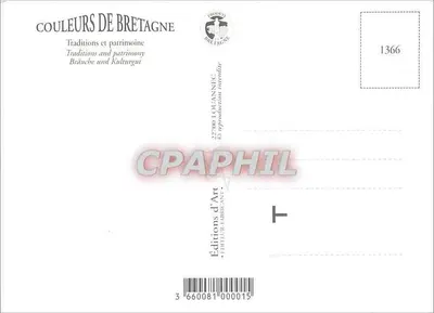 Bretagne — landschappen en tradities — Edities d'Arte Luttilur-Fabricant, n° 1366 — Achterkant