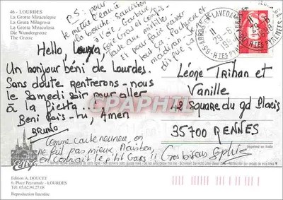 Cudowna jaskinia w Lourdes — Wydawnictwo A. DOUCET — n°46 — Rewers