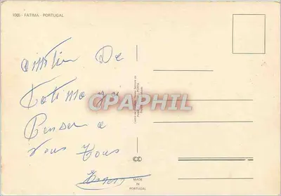 Fátima — santuários e papa — n° 1065 — Verso