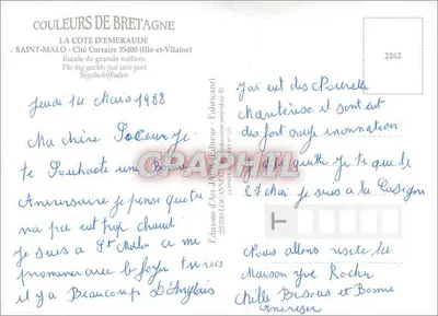 Saint-Malo — Vrije tijdshaven met grote zeilschepen — Éditions d'Art J.A. Lohanne — Achterkant
