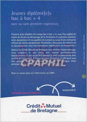 Student w STAPS — Praca praktyczna w Crédit Mutuel de Bretagne — Crédit Mutuel de Bretagne — Rewers