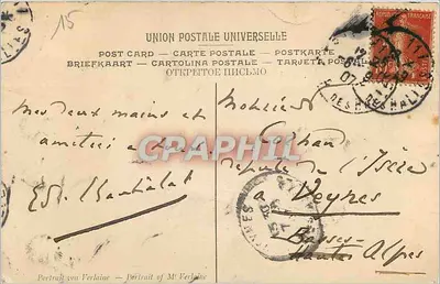 Portret Verlaine'a — Chantalat — Muzeum Luxembourg — Rewers