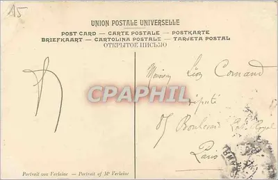 Portret Verlaine'a — Muzeum Luxembourg — Chantalat — Rewers
