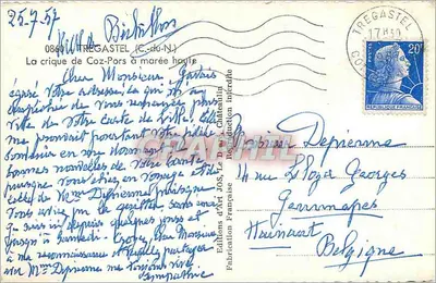 A crique de Coz-Pors com maré alta — Tregastel (C.-du-N.) — Éditions d'Art JOS, n° 0860 — Verso