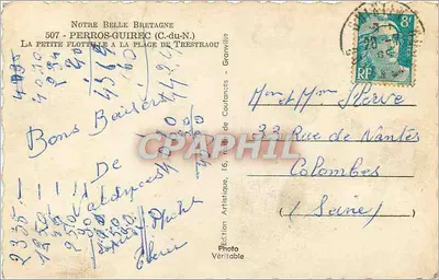 A pequena frota na praia de Trestreau — Pérros-Guirec (C.-du-N.) — Edição Artística, 16, rue de Coutances — Foto Verdadeira — Verso