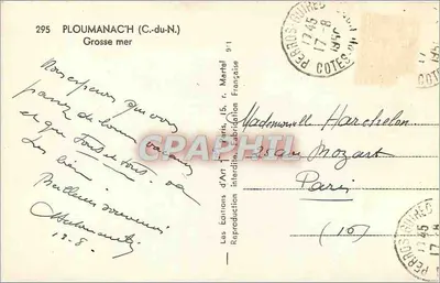 Grande mare — PLOUMANAC'H (C.-du-N.) — Les Éditions d'Art, Parigi — Verso