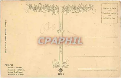 Stara pocztówka Pompei Muzeum Wewnętrzne — Rewers