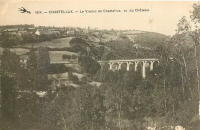 Chastellux — O Viaduto de Chastellux, visto do Castelo — editor não identificado, n° de série 1614