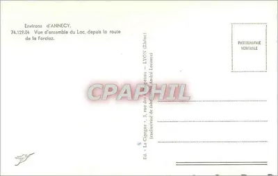 La Cigogne — Vista panoramica del lago da strada Forclaz — Ed. La Cigogne, André Lecomte — Verso