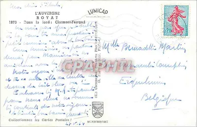 Visão aérea de Clermont-Ferrand — editor IRIS — Verso