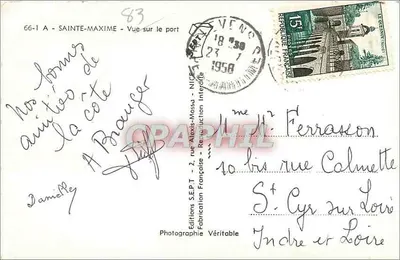Sainte-Maxime — Widok na port — Wydawnictwo SEPT - 2, ulica Alexis-Mossa - Nice — Rewers