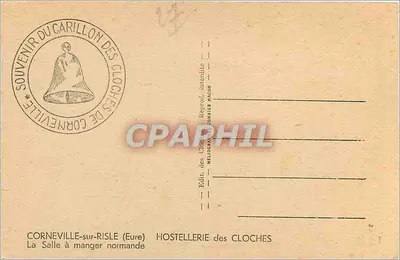 Sala de jantar normanda — Hostellerie des Cloches — Editora: Héliogr. des Cloches, Keprol, Intendite — Verso