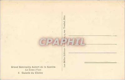 Grand Séminaire Aubert de la Castille — Galeria do Claustro — Edições Belles Lettres, Nice — Verso